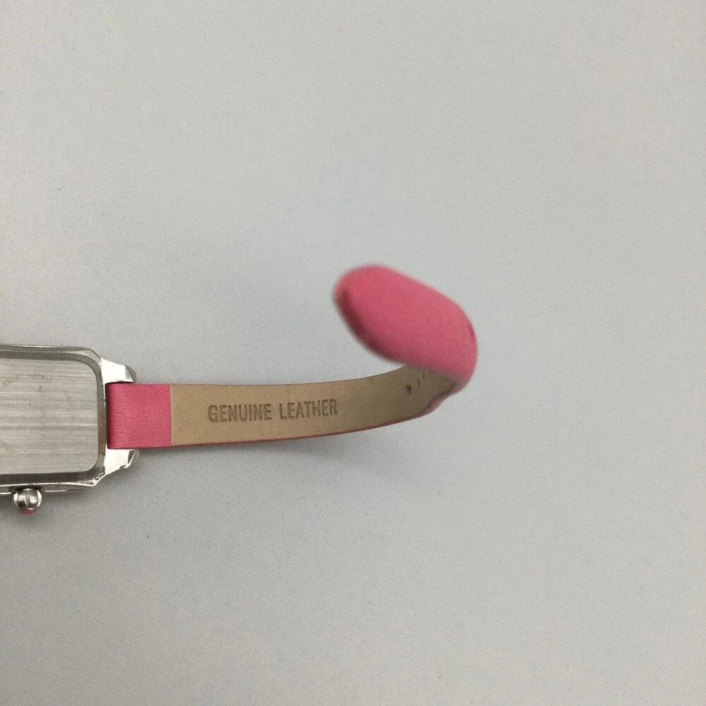 Isaac Mizrahi Live Womens Watch 21mm Silver Tone Pink Leather New Battery